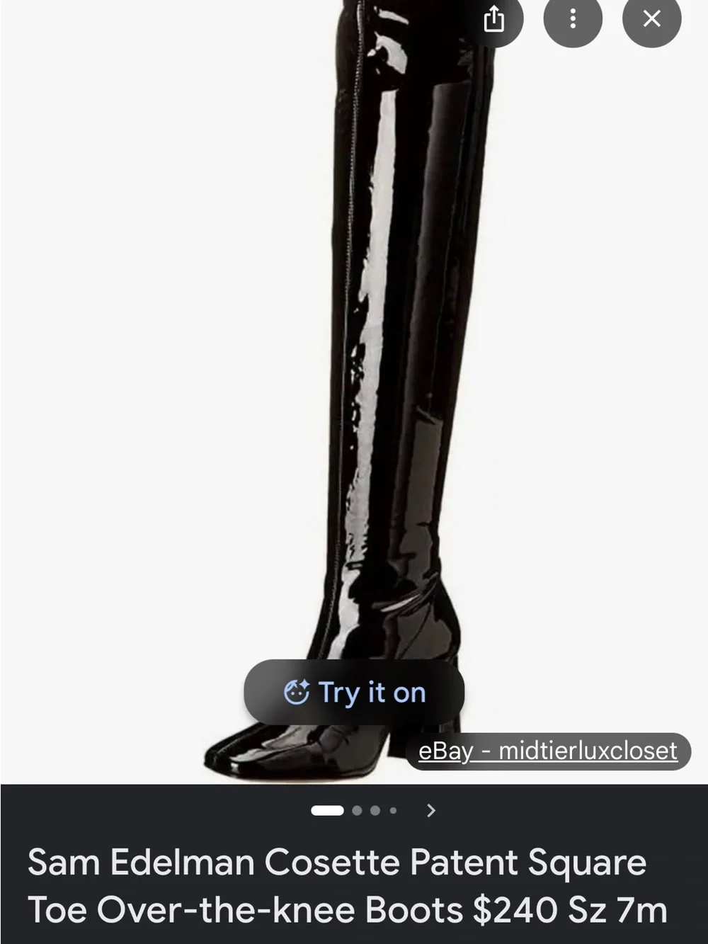 Sam Edelman Cosette Patent Over-the-Knee Boots in Black